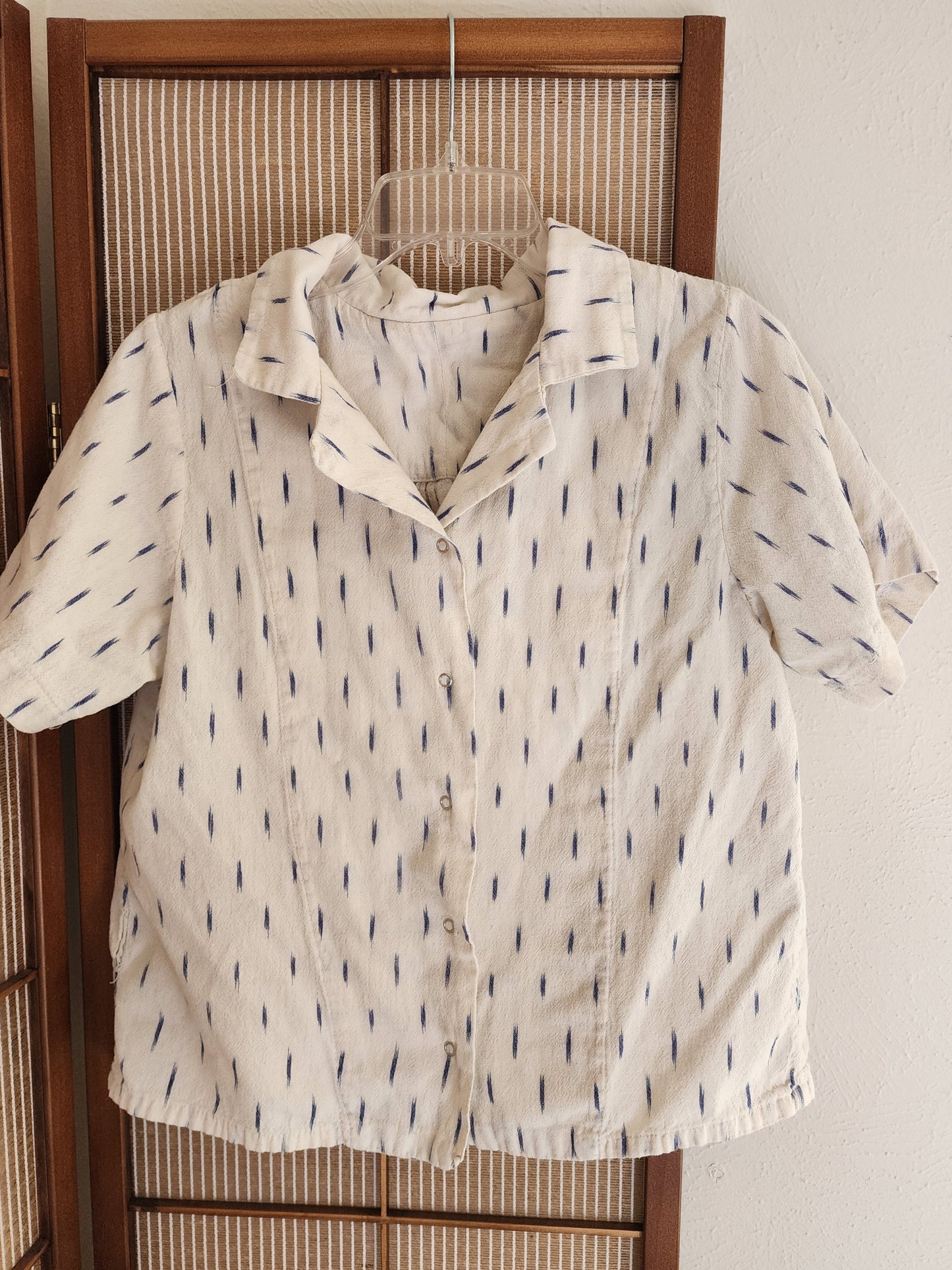 Cotton Ikat Agave Blouse